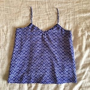BANANA REPUBLIC extra small blue patterned tank